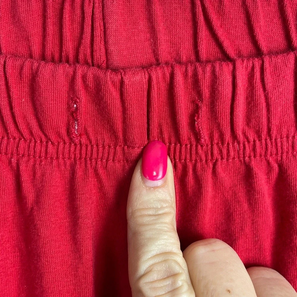 Dreamy By Lubot Pajama Set Womens Medium Red Pants Long Sleeve Top 100% Cotton‎